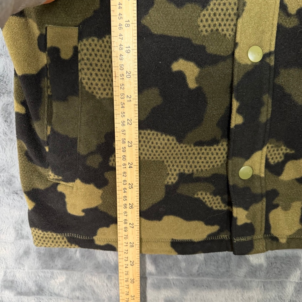 Champion Fleece Shirt Jacket Mens Medium Green Camo Snap Honeycomb V7472P - Picture 2 of 10